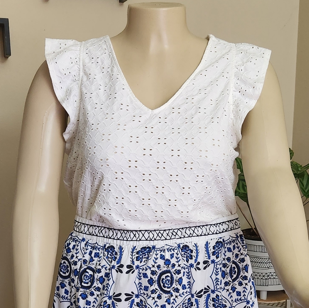 White eyelet blouse